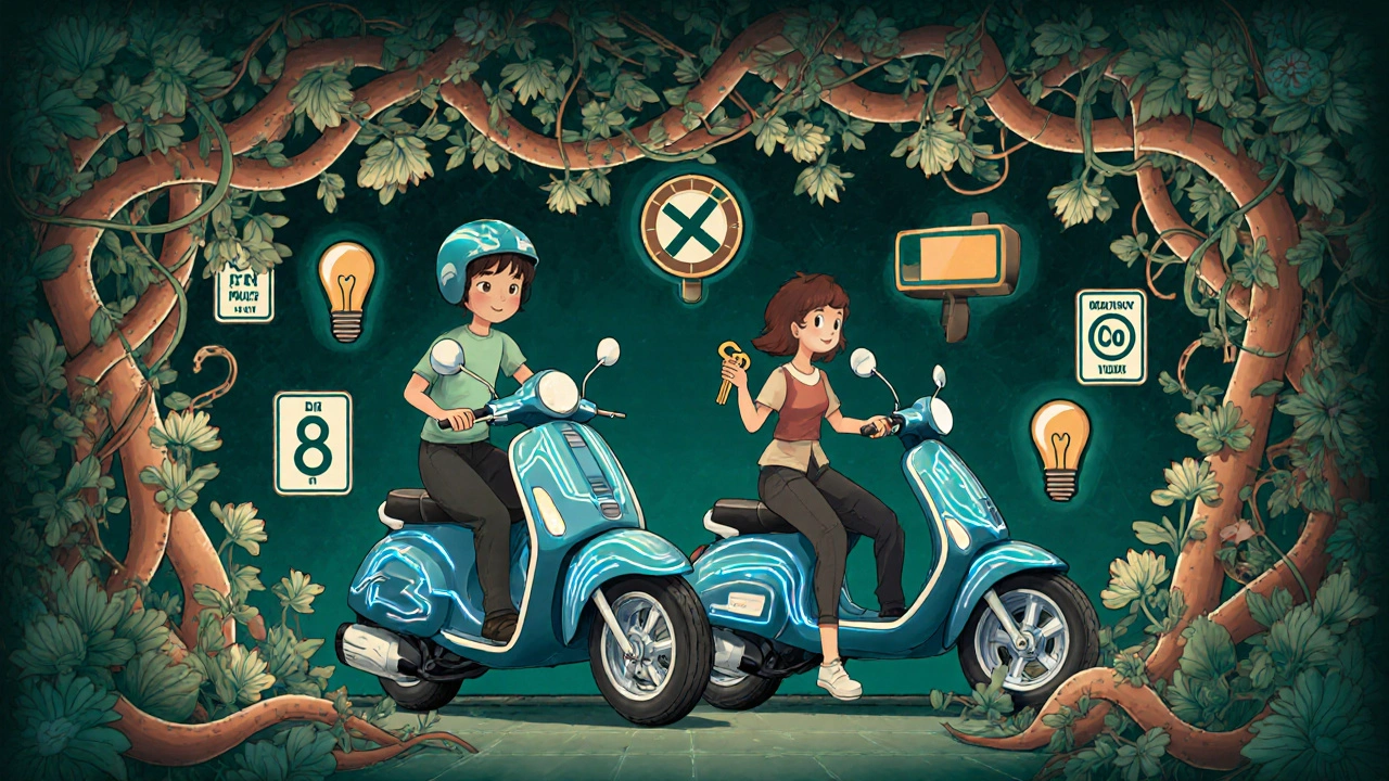 Scooter elettrico e tradizionale affiancati, simbolo del passaggio verso i veicoli del 2025.