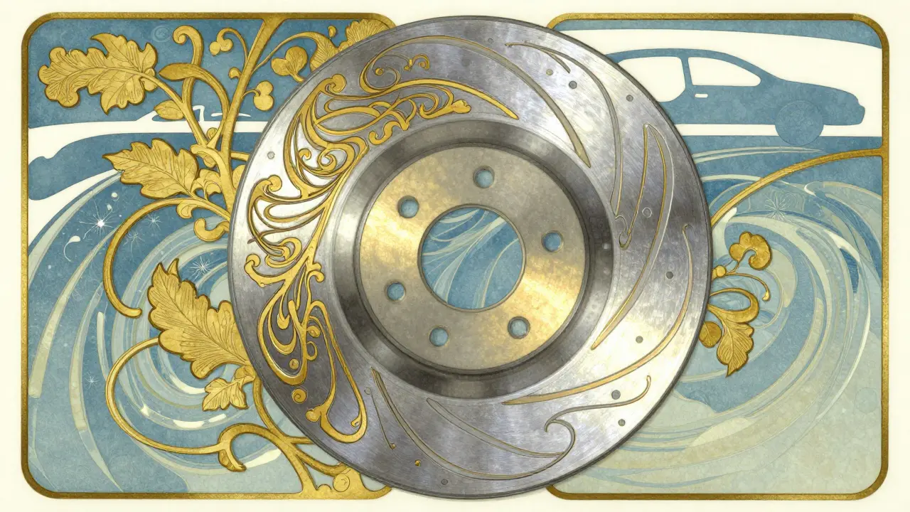 Disco freno ceramico con design organico Art Nouveau