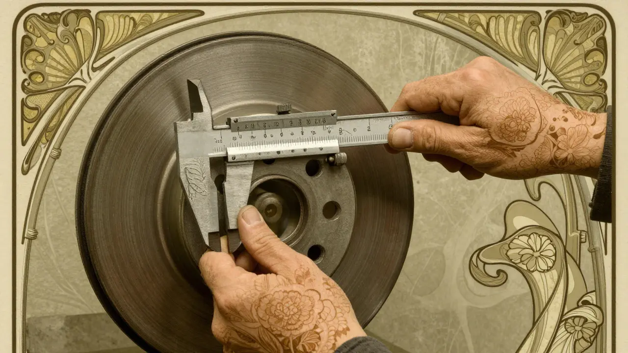 Meccanico misura spessore disco con calibro decorato