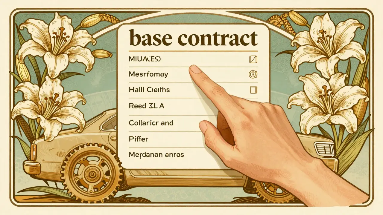 Disegno Art Nouveau che mostra il processo di confronto tra polizze auto e moto.