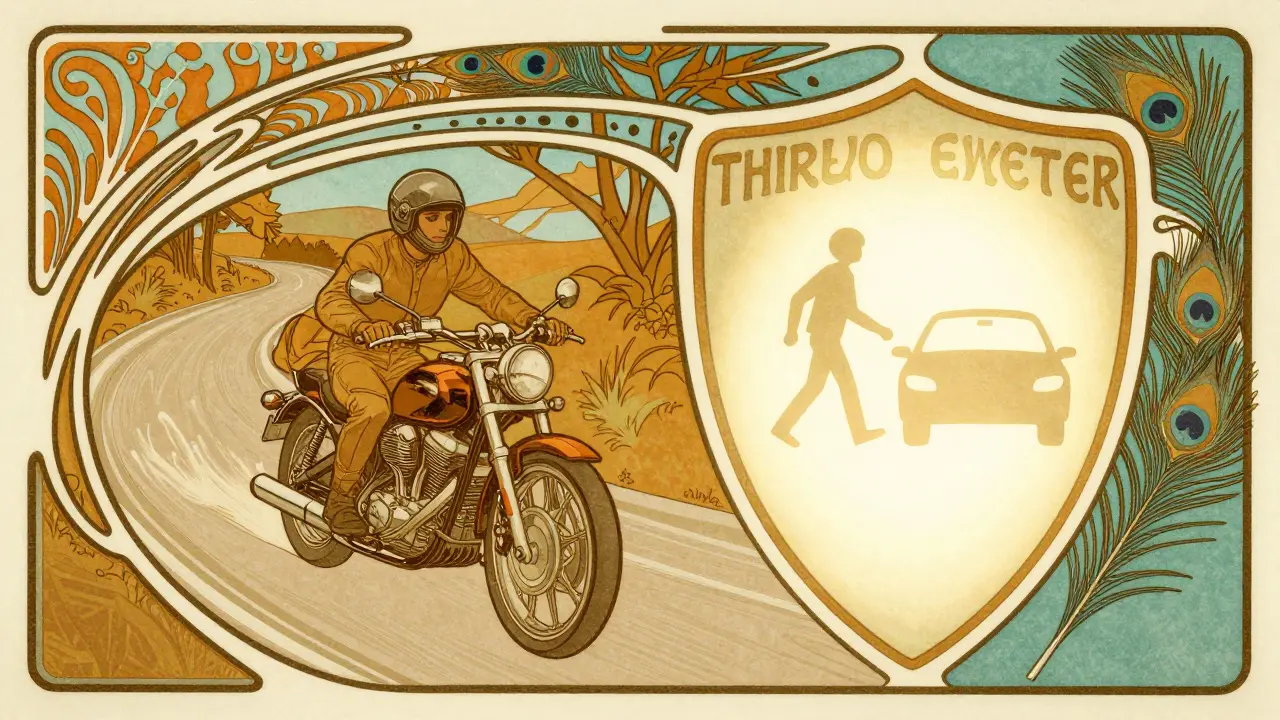 Illustrazione Art Nouveau di copertura RC moto per terzi e proprietà