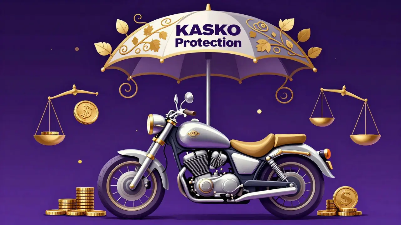 Moto sotto ombrello decorativo Art Nouveau simbolo di protezione finanziaria