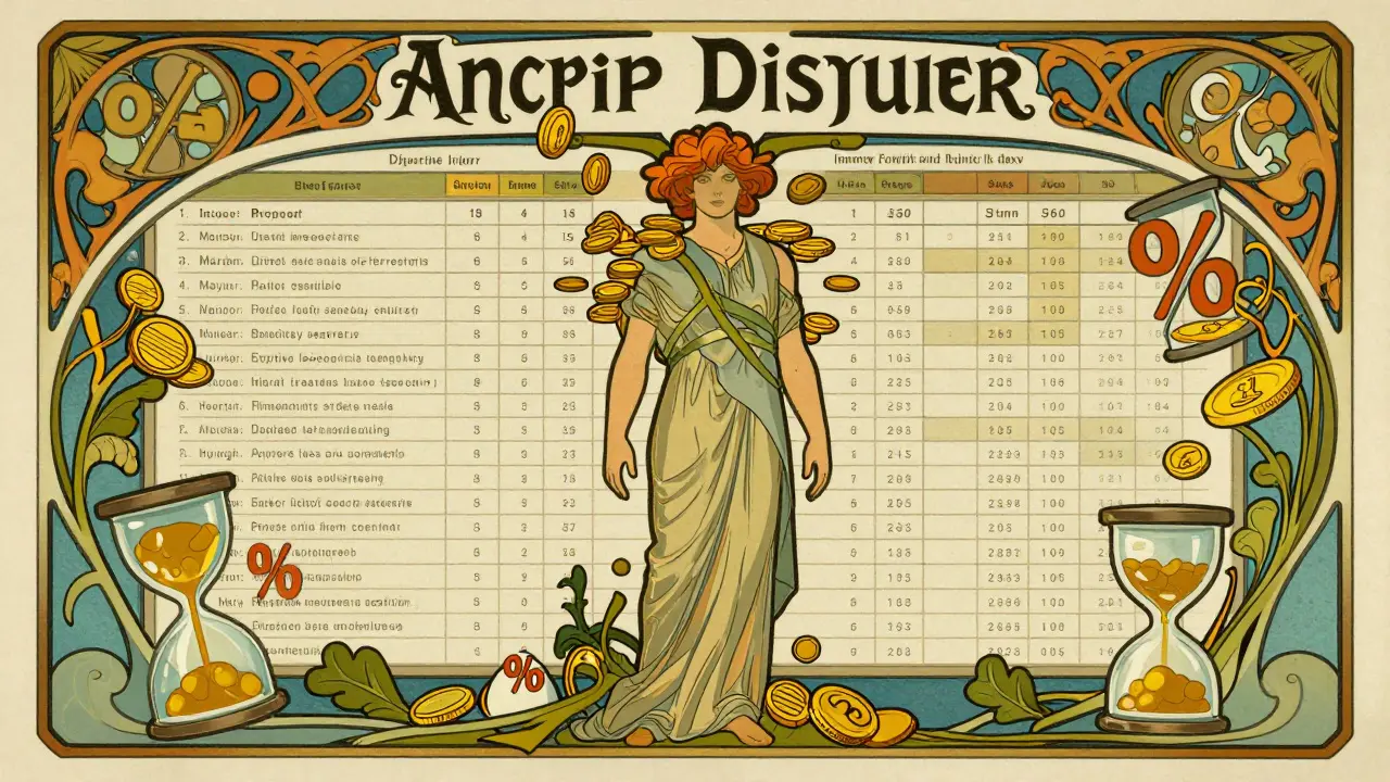 Rappresentazione stilizzata del calcolo del risarcimento con tabelle mediche artistiche