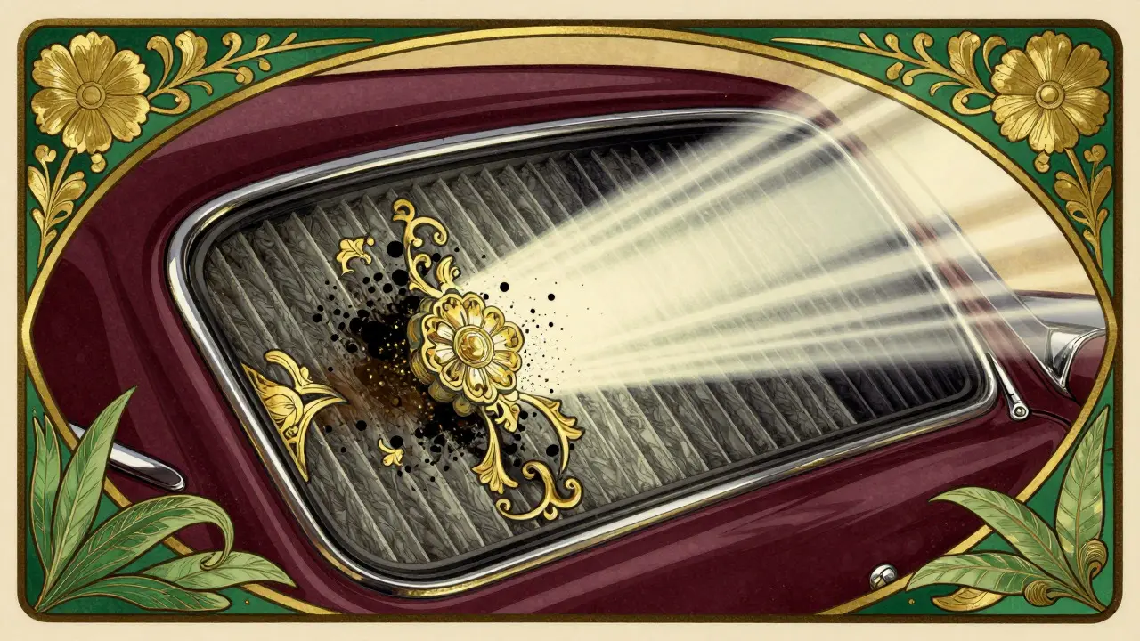 Filtro abitacolo decorativo che blocca gli inquinanti nell'auto