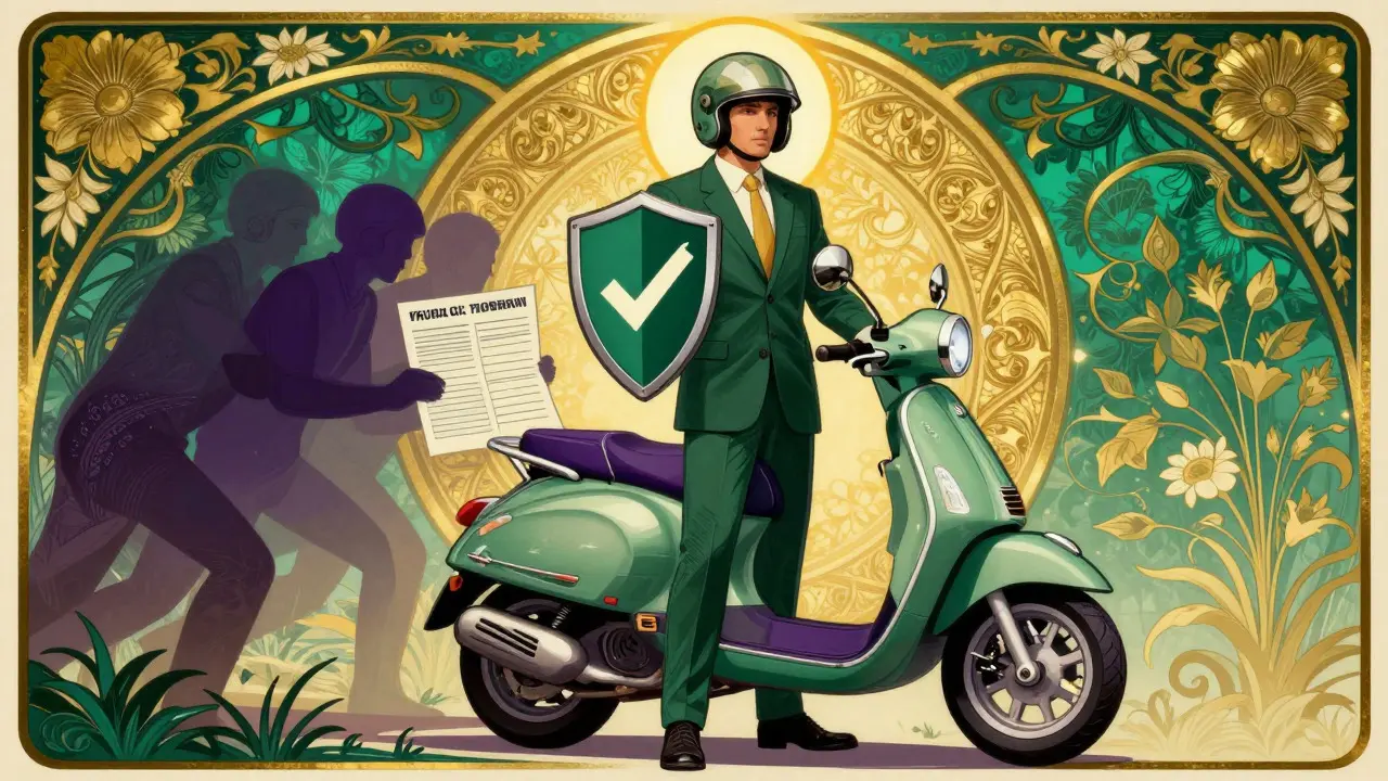 Illustrazione Art Nouveau su sicurezza e conformità delle modifiche
