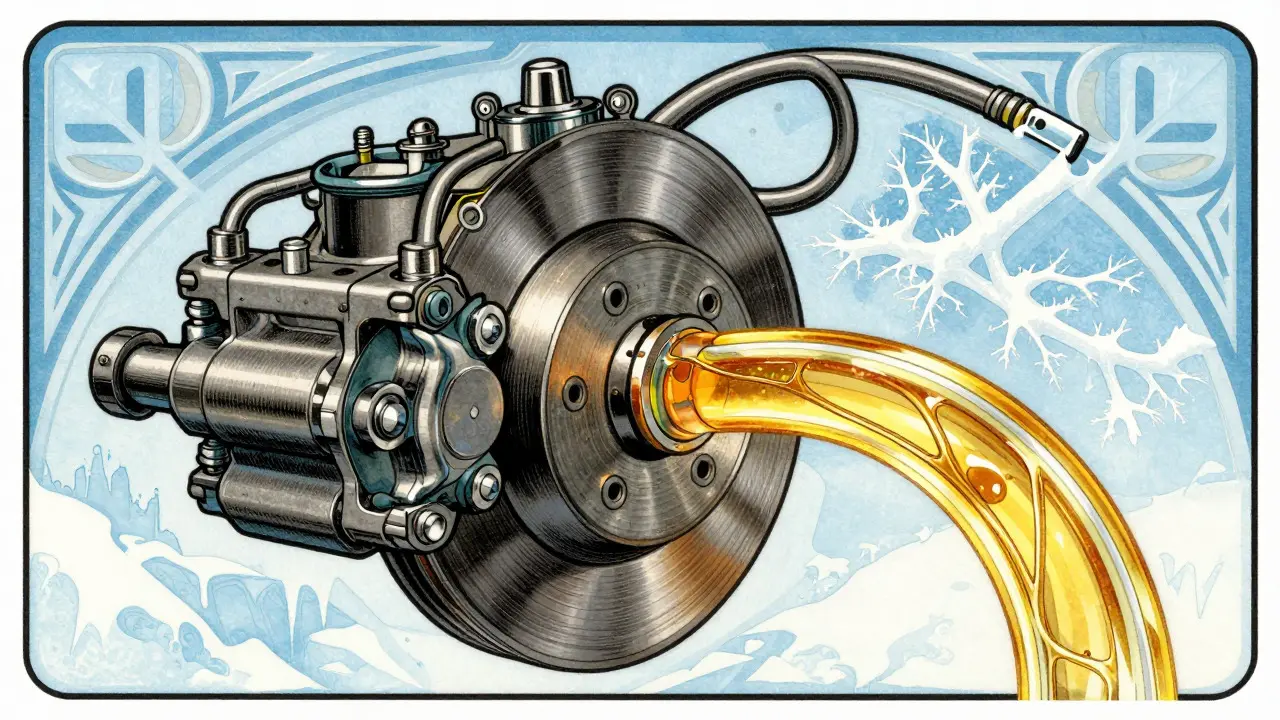 Illustrazione decorativa del sistema frenante invernale
