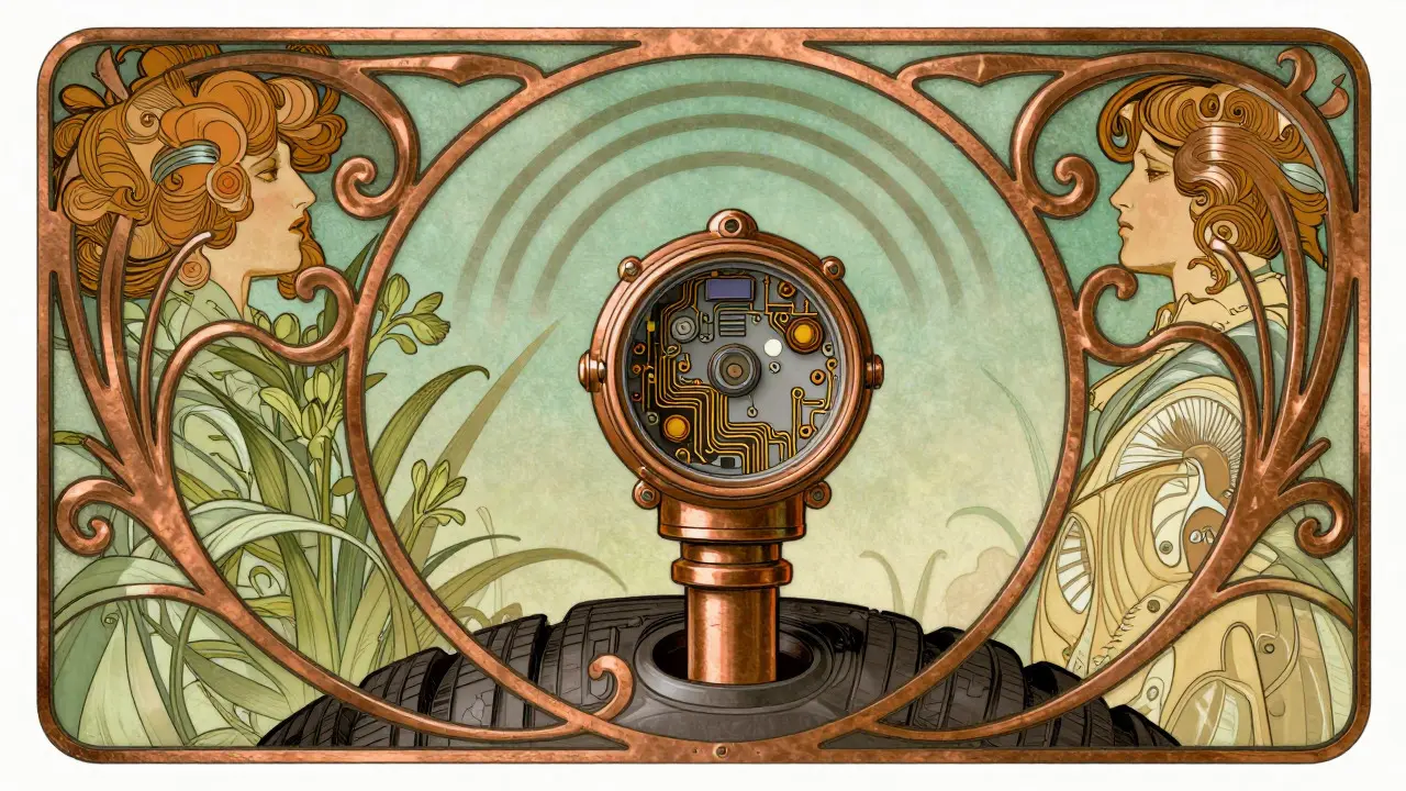 Sensore TPMS interno illustrato artisticamente