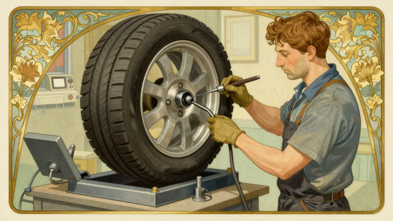 Sostituzione sensore pneumatico in officina