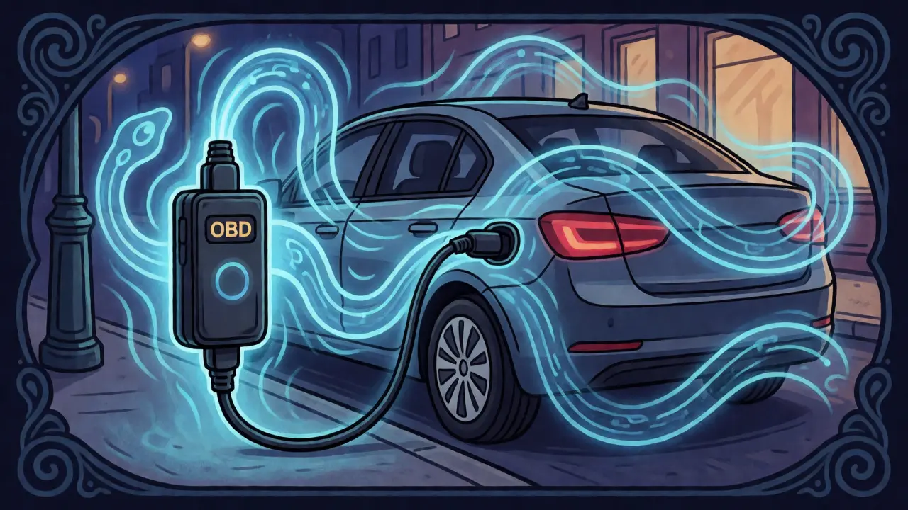 Dongle wireless OBD con onde digitali pericolose attorno all'auto