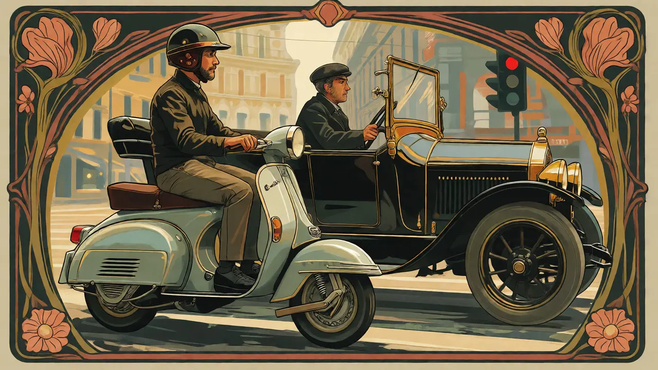 Corsie e sorpassi in città: le regole per scooter e auto